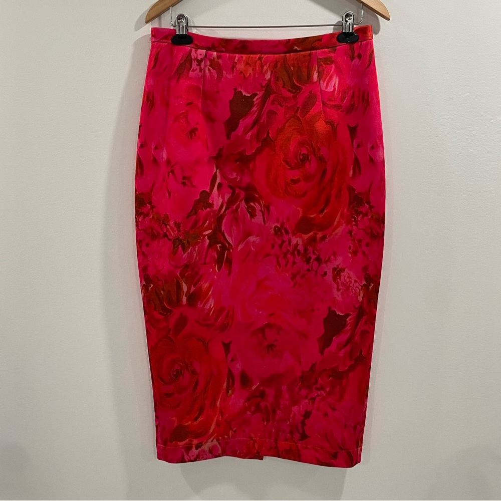 Floral Pink Pencil Skirt